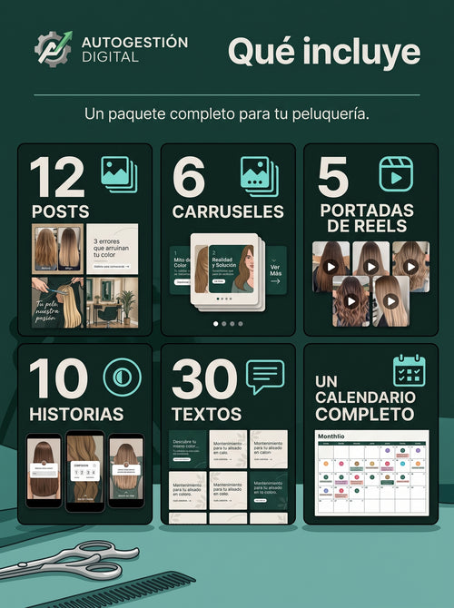 Pack de contenido para peluquerías