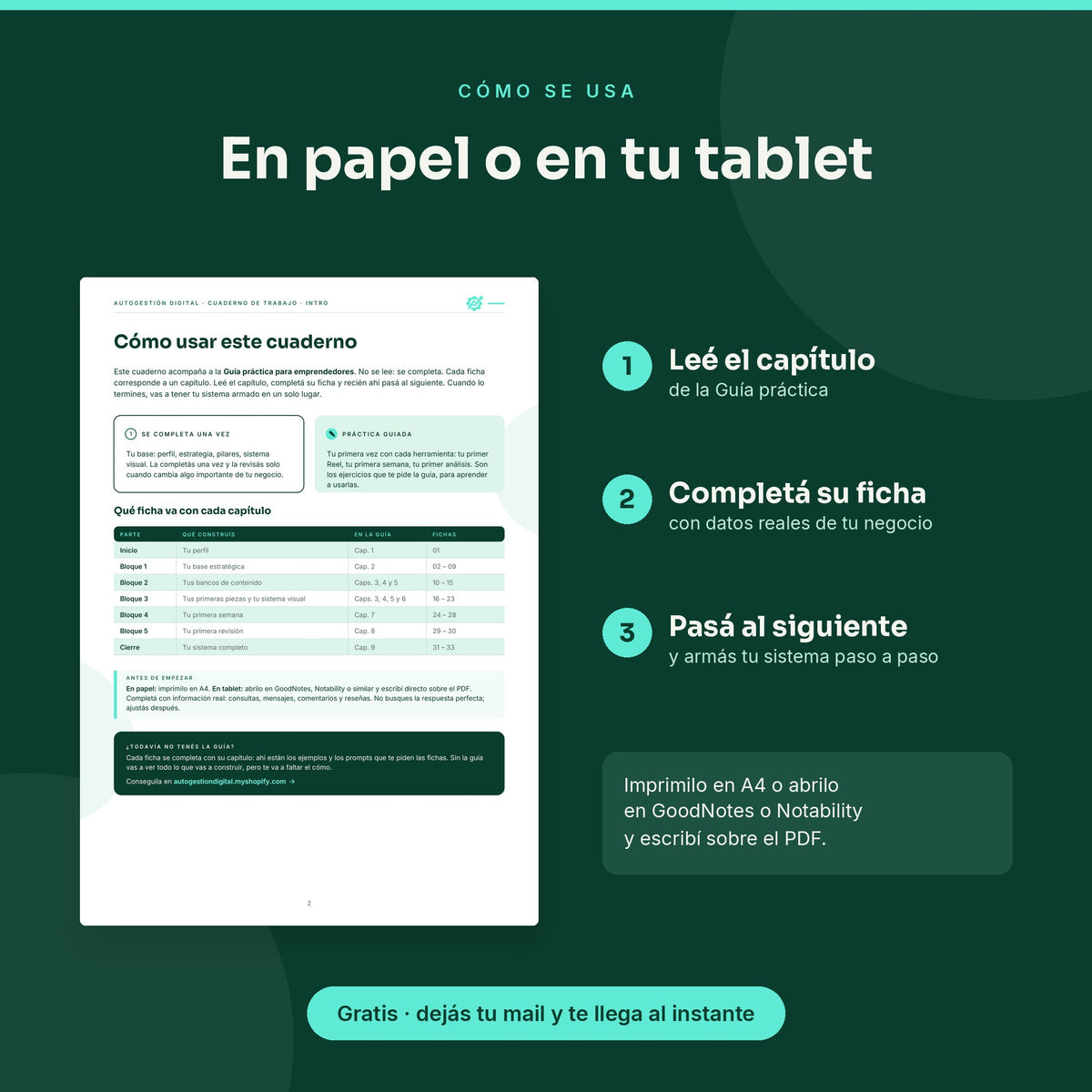 Cuaderno de trabajo · Gratis